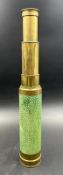 A vintage brass patinated marine telescope signed A Abraham Liverpool