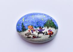 A Pebble hand painted by Ice Skater and TV Personality Robin Cousins to raise funds for the