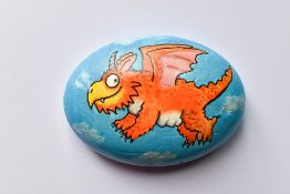 A Pebble hand painted by Axel Scheffler (Illustrator of the Gruffalo, Zog and so much more) to raise