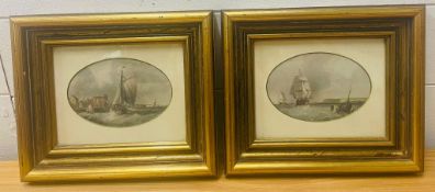 A Pair of tinted etchings 'The North Foreland - Kent 1837' and 'Burlington Quay - Yorkshire 1831' (