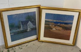 Two prints of coastal scenes (Frame 78cm x 80cm)