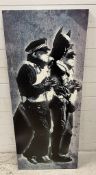 Banksy print of Batman and the police on canvas 53cm x 123cm