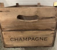 Two vintage Moet and Chandon champagne crates