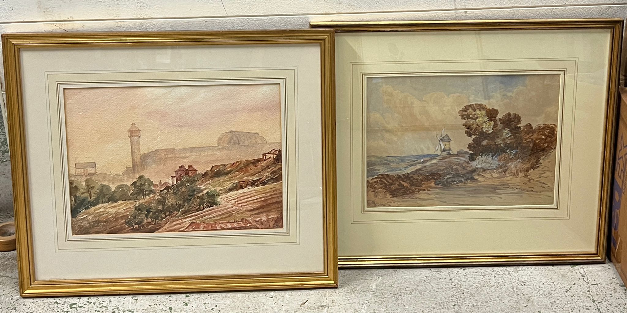 Two watercolours, one by John Callow O.W.S (1822 - 1878) and the other of Crystal Palace 1859