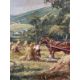 An oil on canvas of a farming scene titled "Welsh Harvest by Don Vaughan - Image 4 of 5