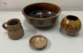 A selection of studio pottery