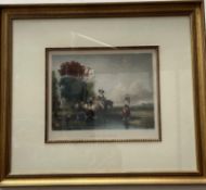 A hand coloured steel engraving titled 