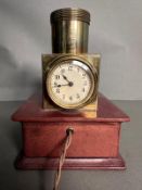 An Edwardian Ceiling projector clock or brothel clock, the circular dial with Roman numerals in a