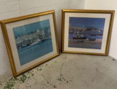 Two prints of village scenes 72cm x 80cm