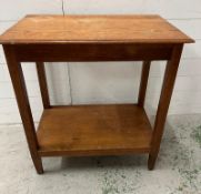 A side oak table with two tiers (H78cm W72cm D46cm)