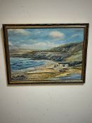 A fishman's cove by Prudence Turner, oil on board, 86cm X 64cm frame