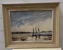 Nautical scene, oil on board, signed lower left Anne Williams (51x41cm)