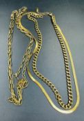 Two gold plated necklaces