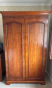 A Bradley mahogany veneer double wardrobe