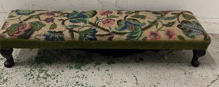 A Victorian long foot stool (H18cm W87cm D25cm)