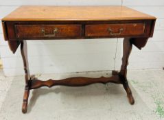 Queen Anne style drop leaf sofa table (H74cm W97cm D58cm)