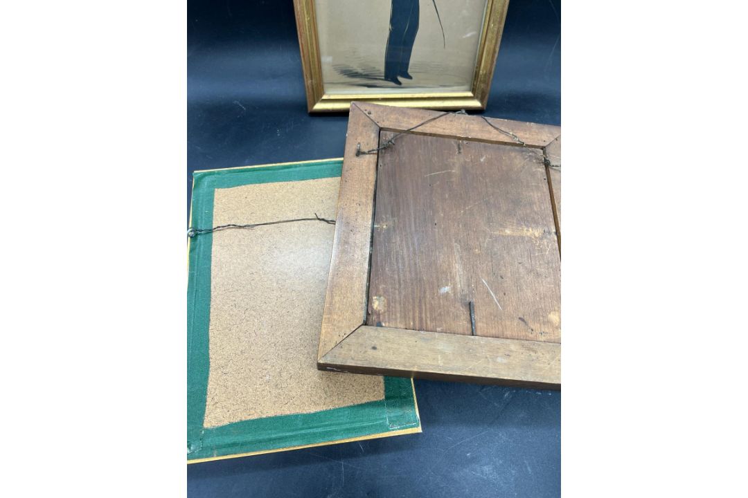 Two framed silhouette and a portrait signed E.S Gibson - Image 3 of 3