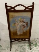 A mahogany fire screen (H107cm W52cm)