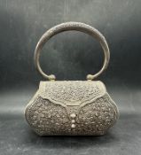 A silver handbag, marked 925, approximate width 15.5cm and weight 332g