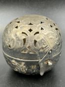 A vintage silverplate incense burner