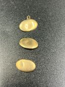 9ct gold cufflink parts, approximate weight 2g