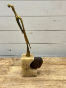 A sculpture on marble plinth H43cm