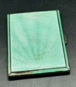 A Mappin and Webb enamel on silver cigarette case, hallmarked for Birmingham 1933