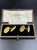A pair of 9ct gold gents cufflinks, boxed approximate weight 9g