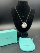 An Elsa Peretti for Tiffany & Co, full bean sterling Spain 925 silver long necklace. Chain length/