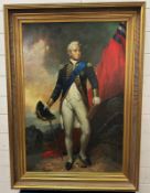 An oil on canvas of King William IV signed Lu Osbert lower right 110cm x 80cm