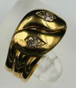 An 18ct gold snake ring approximate weight 7.9g and size W