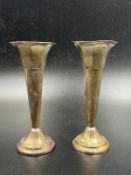 Two silver posy vases, hallmarked for Sheffield by 1916 by James Deakin & Sons