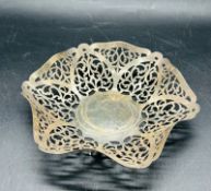 A pierced silver bowl by Travis, Wilson & Co Ltd, hallmarked for Sheffield 1965 with an