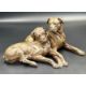 A pair of boxer dog figures signed to back for Doris Linder. - Image 1 of 2