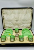 A cased part Shelley tea set with silver cup holders for Mappin and Webb AF Condition Report