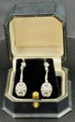 18ct white gold diamond drop earrings