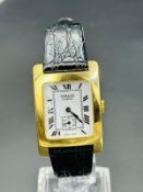 A Sewills of Liverpool gold plated watch, model number 9453 - Prima, original box and papers.