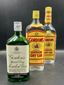 Three bottles of Gordons Lon gin