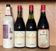A bottle of Seigneurs Du Perigord Bergerac 1997, two bottle of Alexis Lichine Gevrey Chambertin 1969