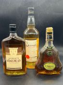 A collection of Cognac, scotch Benromach whisky and Mead