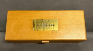 A Louis Roederer cristal champagne presentation box in walnut