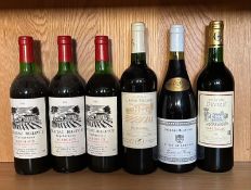 Three bottle of Chateau Bellevue 1976, A Chateau Grand Billiard 210 a Cote De Luberon 2000 and a Cru