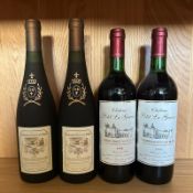 Two bottle of Chateau Petit La Garosse 1998 and two bottle of Domaine Des Clavieres 1997