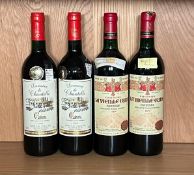 Two bottles of La Vieille Cure Fronshe 1989 and two bottles of Domaine De Chantelle Cahors 1998