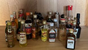 A quantity of miniatures to inlcdue Cointreau Metaxa and Famous Grouse
