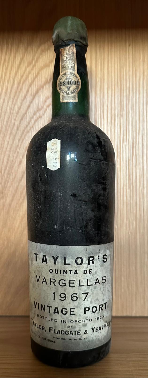 A bottle of Taylors 1967 vintage port
