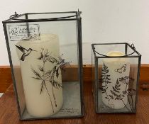 Two glass lanterns
