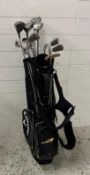 A set of Wilson golf clubs in a Callaway bag
