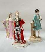 Three Coalport figures