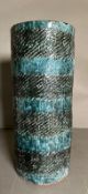 Studio Pottery vase, green grounds and black banding, signed Cobb to base (H37cm)